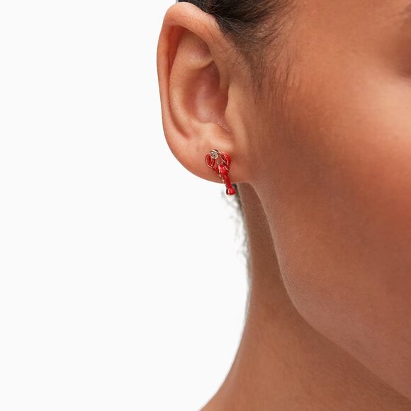 Kate Spade Love Lobster Small Enamel Stud Earrings New GIFTABLE. - Picture 5 of 5